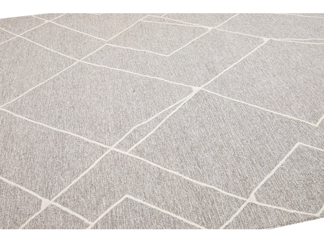 Modern Texture Wool Rug 8 X 10