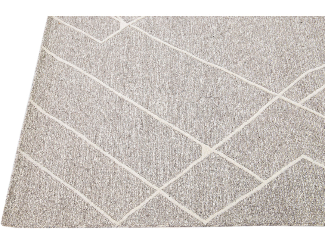 Modern Texture Wool Rug 8 X 10
