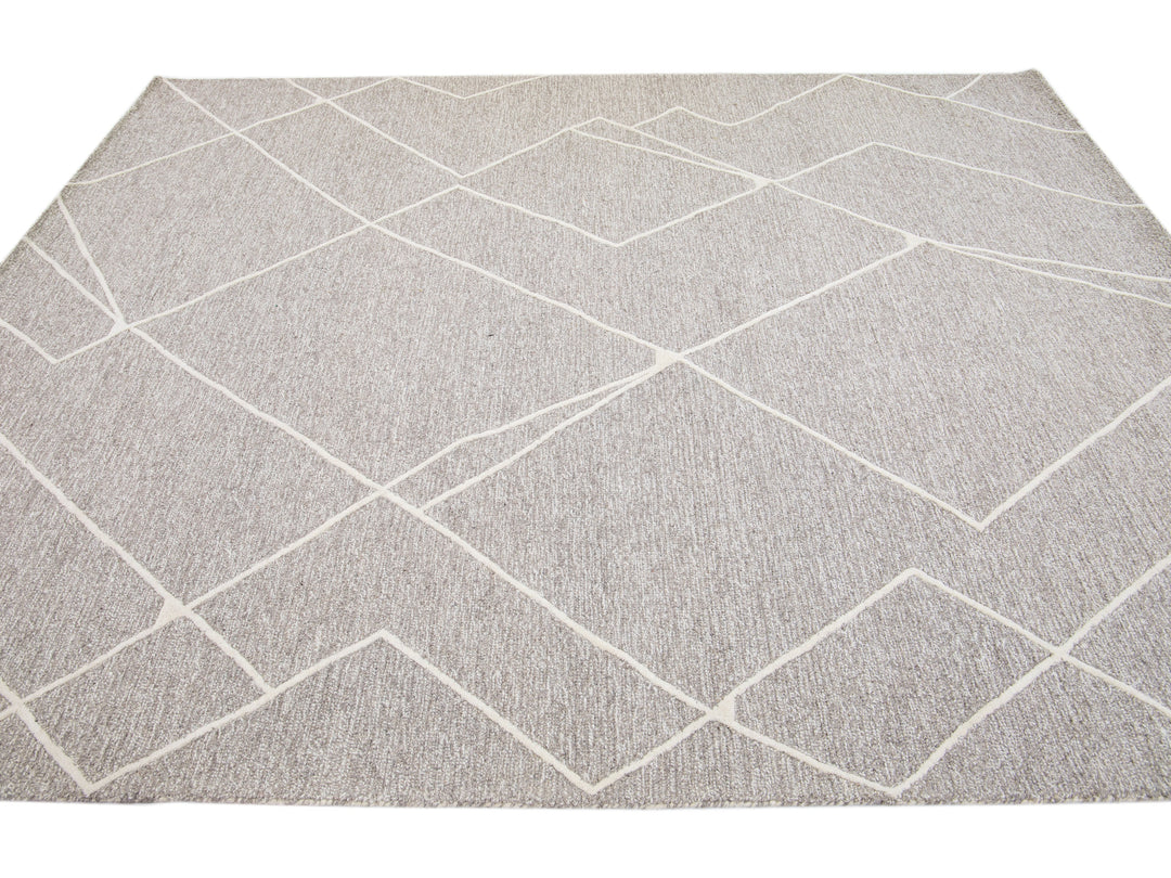 Modern Texture Wool Rug 8 X 10