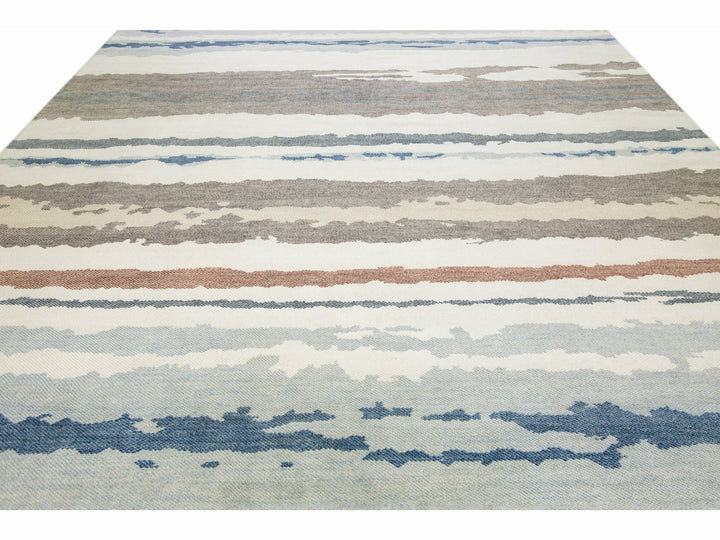 Modern Moroccan Wool Rug 12 X 15
