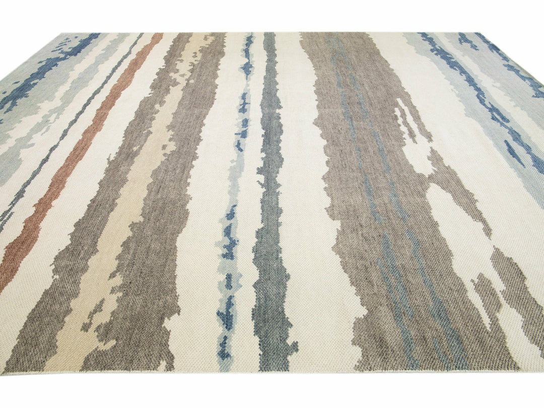 Modern Moroccan Wool Rug 12 X 15