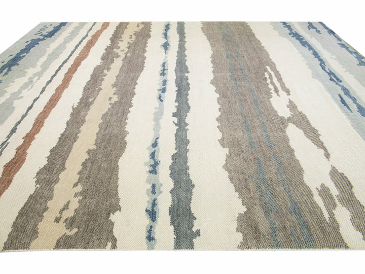 Modern Moroccan Wool Rug 12 X 15