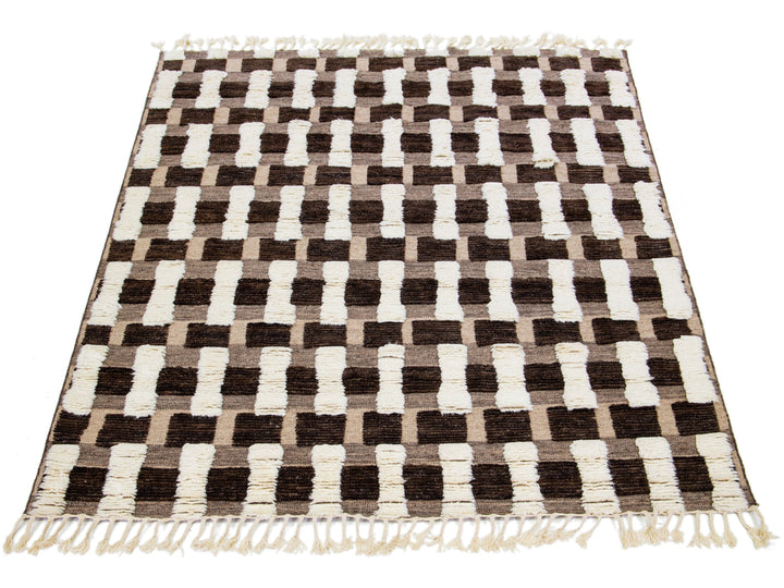 Modern Moroccan Wool Rug 8 X 10