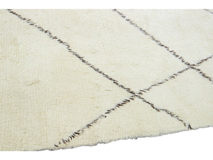 Modern Moroccan Wool Rug 15 X 18