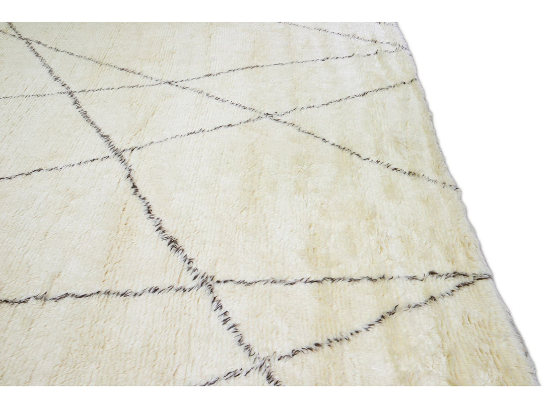 Modern Moroccan Wool Rug 15 X 18