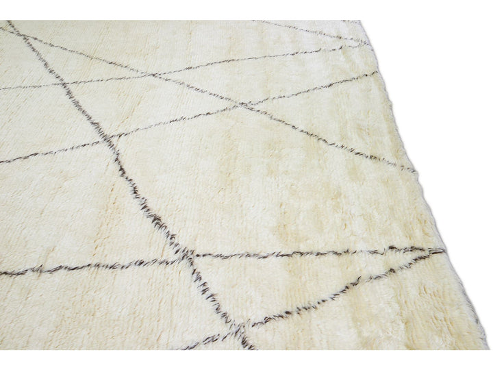 Modern Moroccan Wool Rug 15 X 18