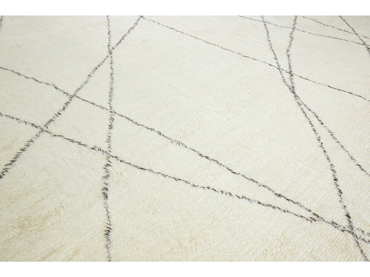 Modern Moroccan Wool Rug 15 X 18