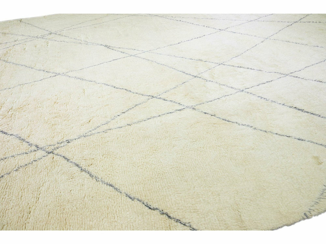 Modern Moroccan Wool Rug 15 X 17