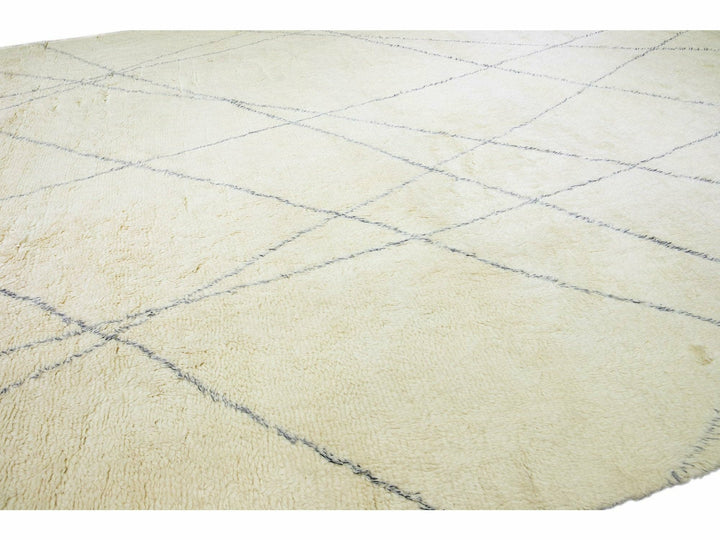 Modern Moroccan Wool Rug 15 X 17