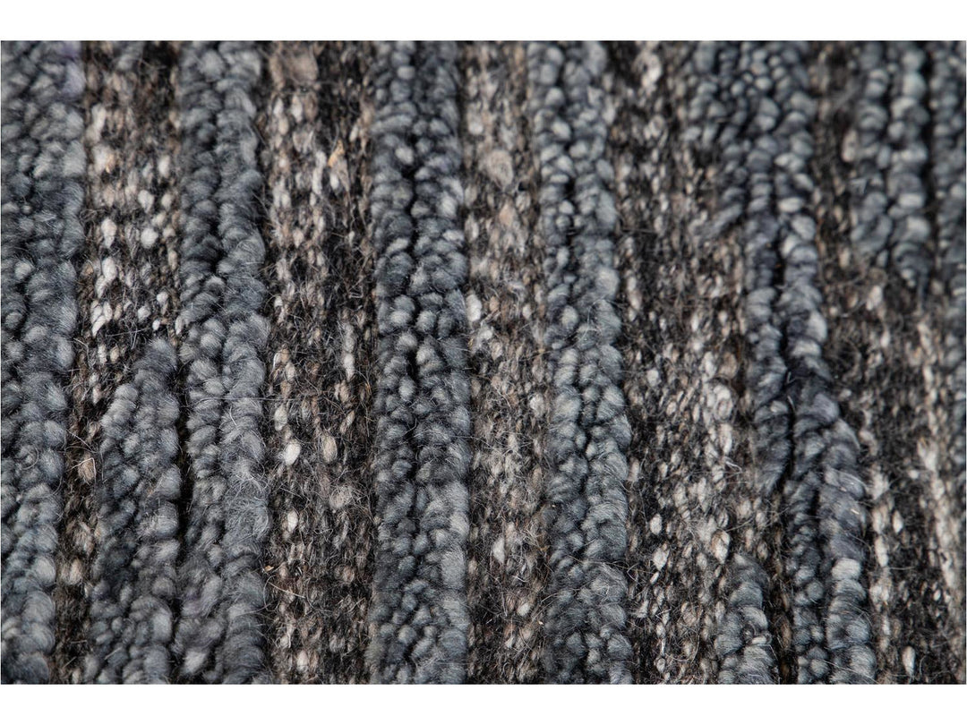 Modern Textured High Low Wool Rug, 9 X 12