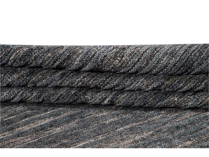 Modern Textured High Low Wool Rug, 9 X 12