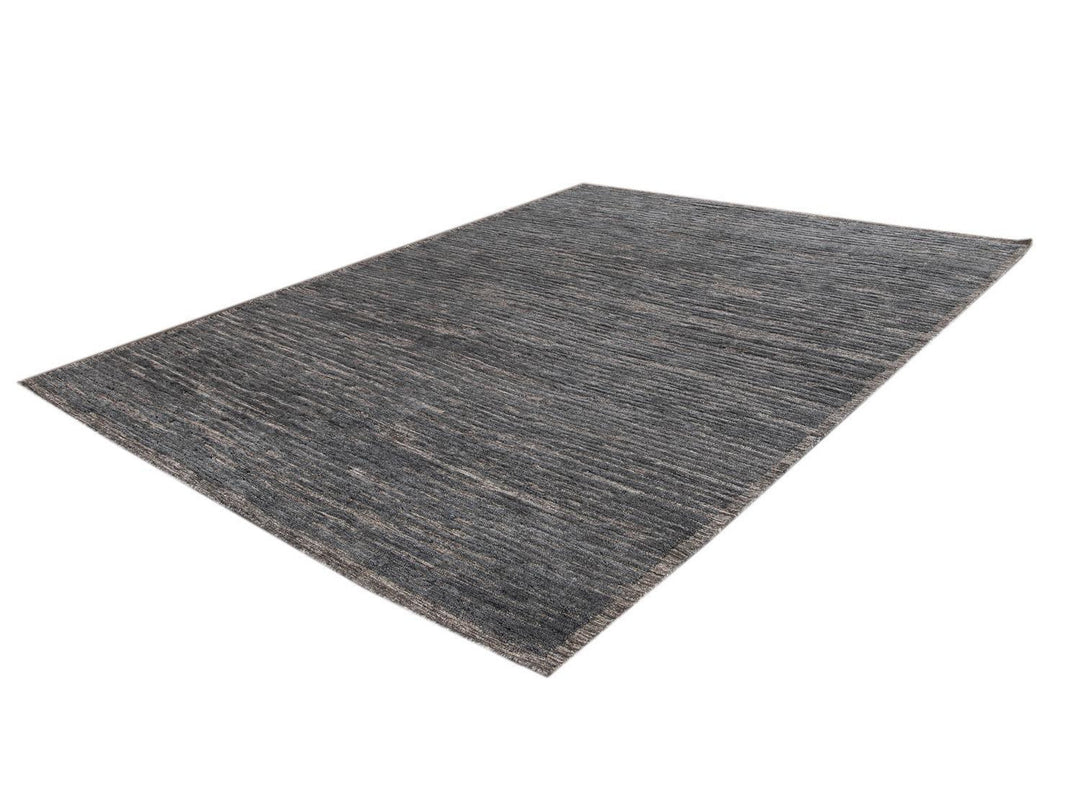Modern Textured High Low Wool Rug, 9 X 12
