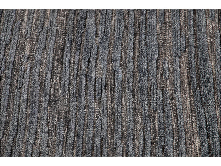 Modern Textured High Low Wool Rug, 9 X 12