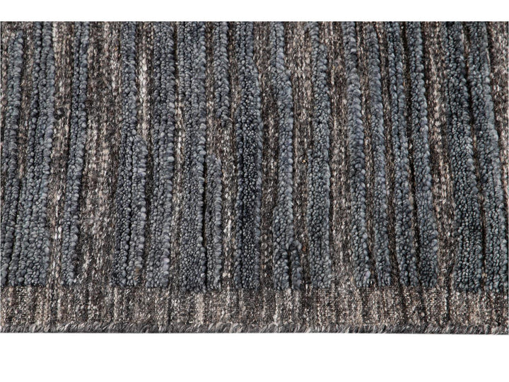 Modern Textured High Low Wool Rug, 9 X 12