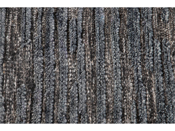 Modern Textured High Low Wool Rug, 9 X 12