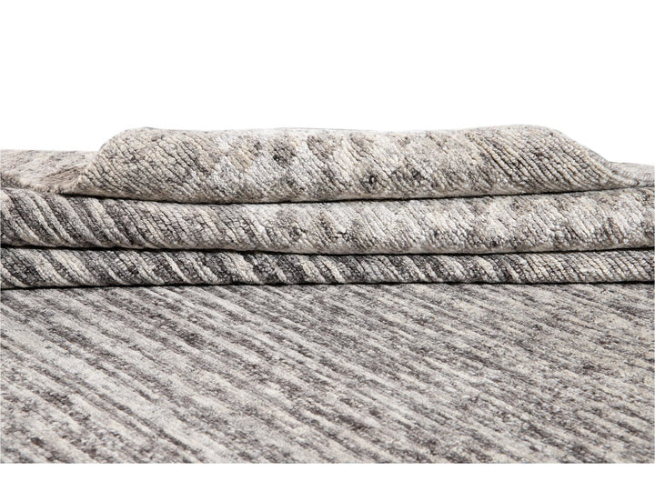 Contemporary  Textured Loop Wool Rug 10 X 14