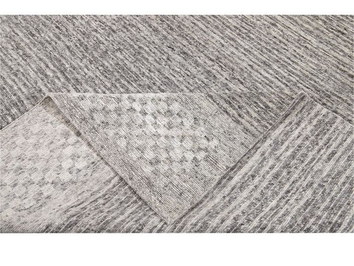 Contemporary  Textured Loop Wool Rug 10 X 14