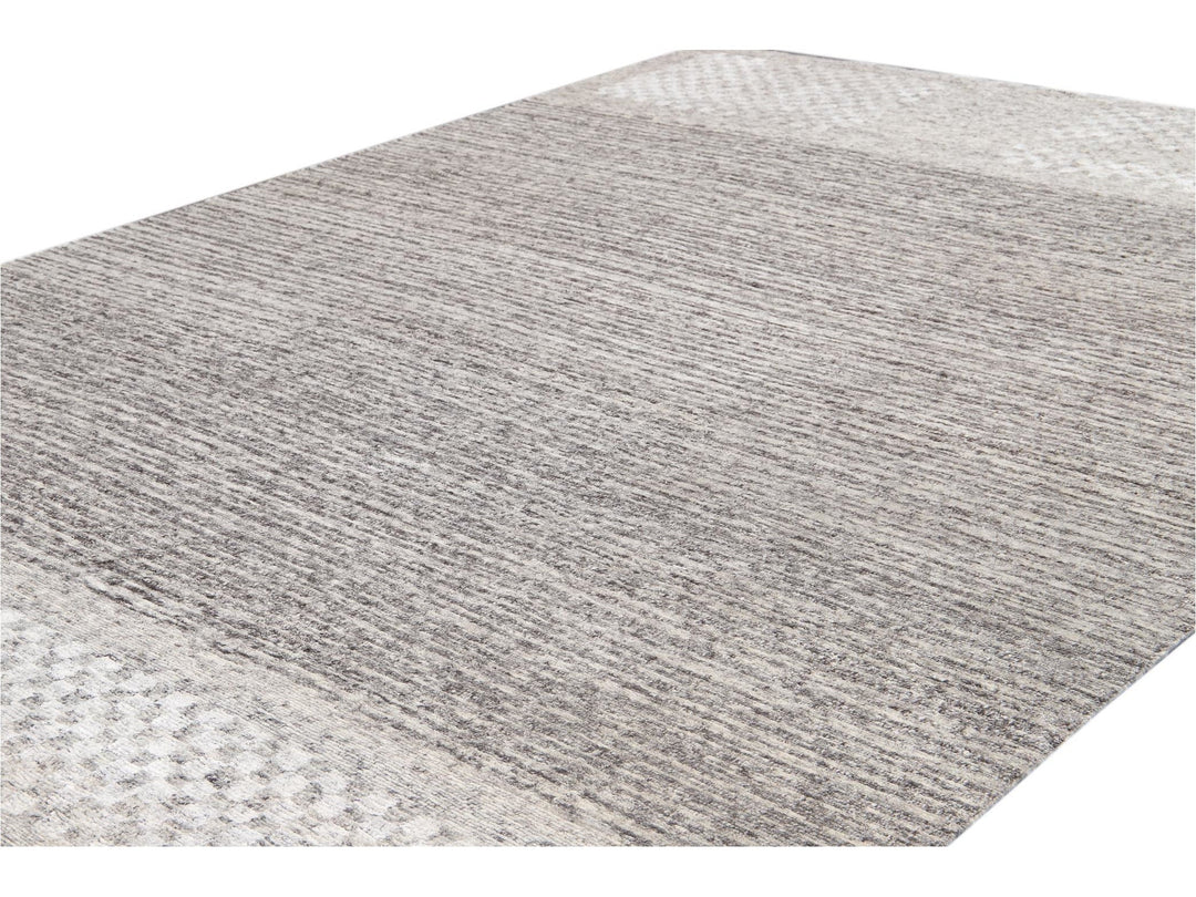 Contemporary  Textured Loop Wool Rug 10 X 14