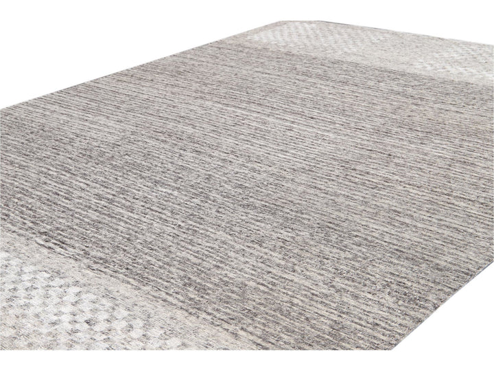 Contemporary  Textured Loop Wool Rug 10 X 14