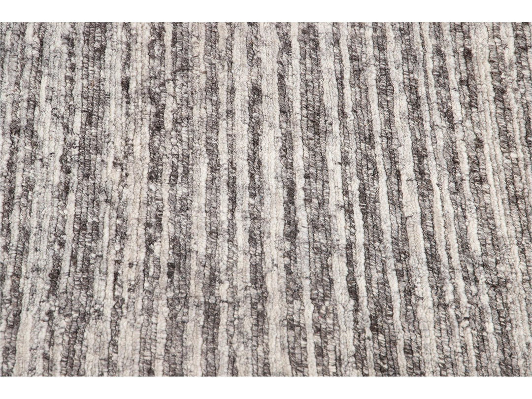 Contemporary  Textured Loop Wool Rug 10 X 14