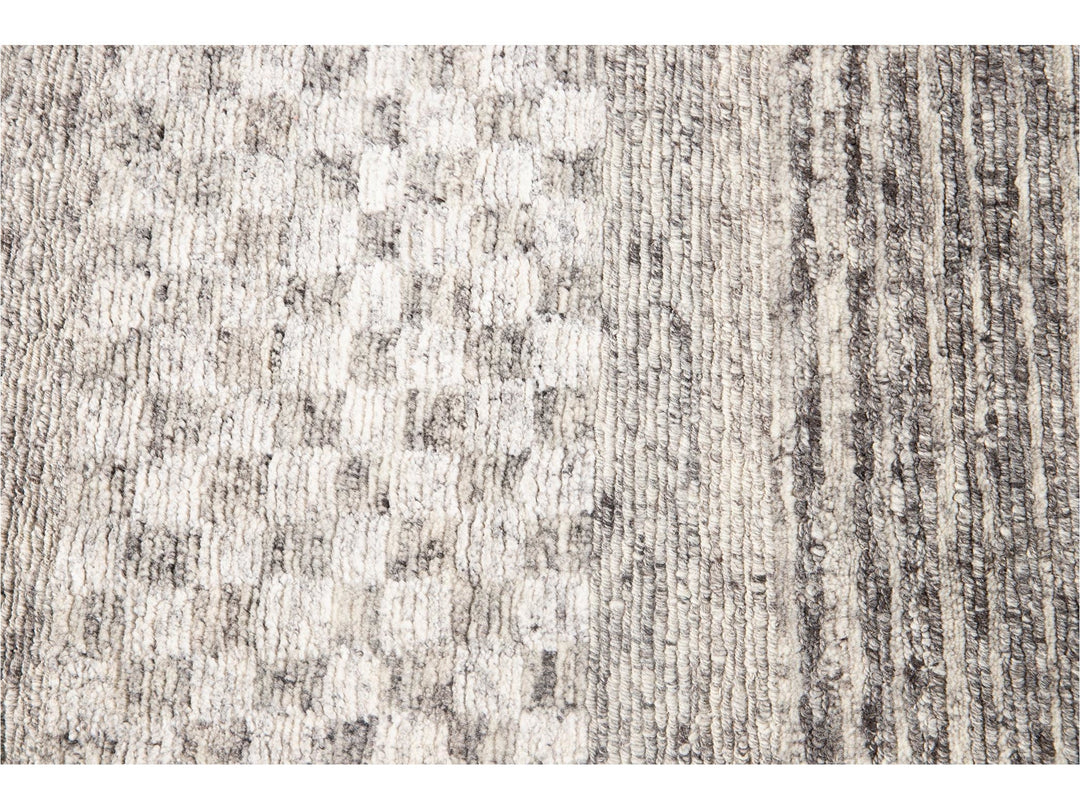 Contemporary  Textured Loop Wool Rug 10 X 14
