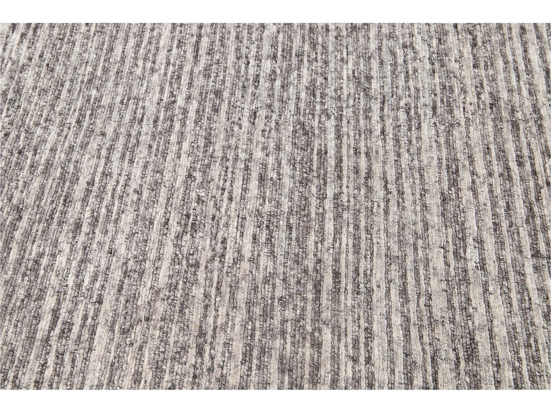 Contemporary  Textured Loop Wool Rug 10 X 14