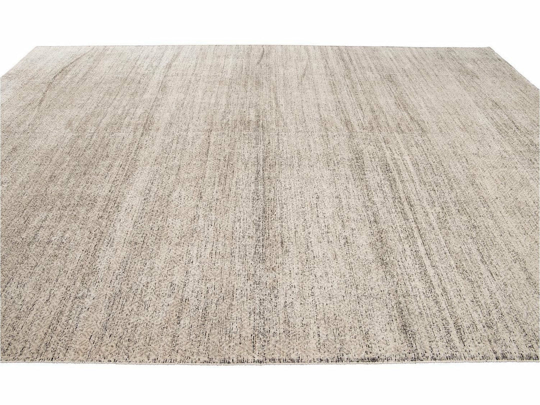 Transitional-Style Wool And Silk Rug 10 X 14