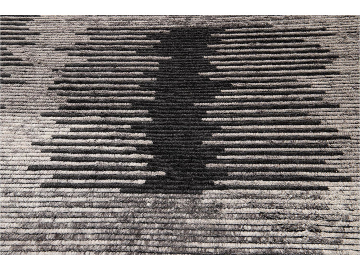 Contemporary Textured Ribbed Wool Rug 12 X 15