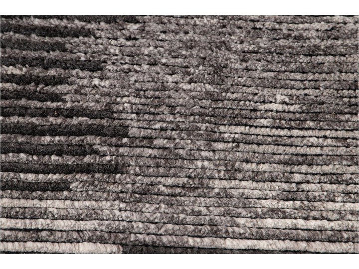 Contemporary Textured Ribbed Wool Rug 12 X 15