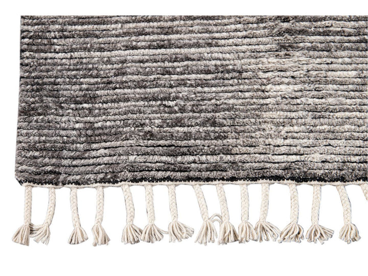 Contemporary Textured Ribbed Wool Rug 12 X 15
