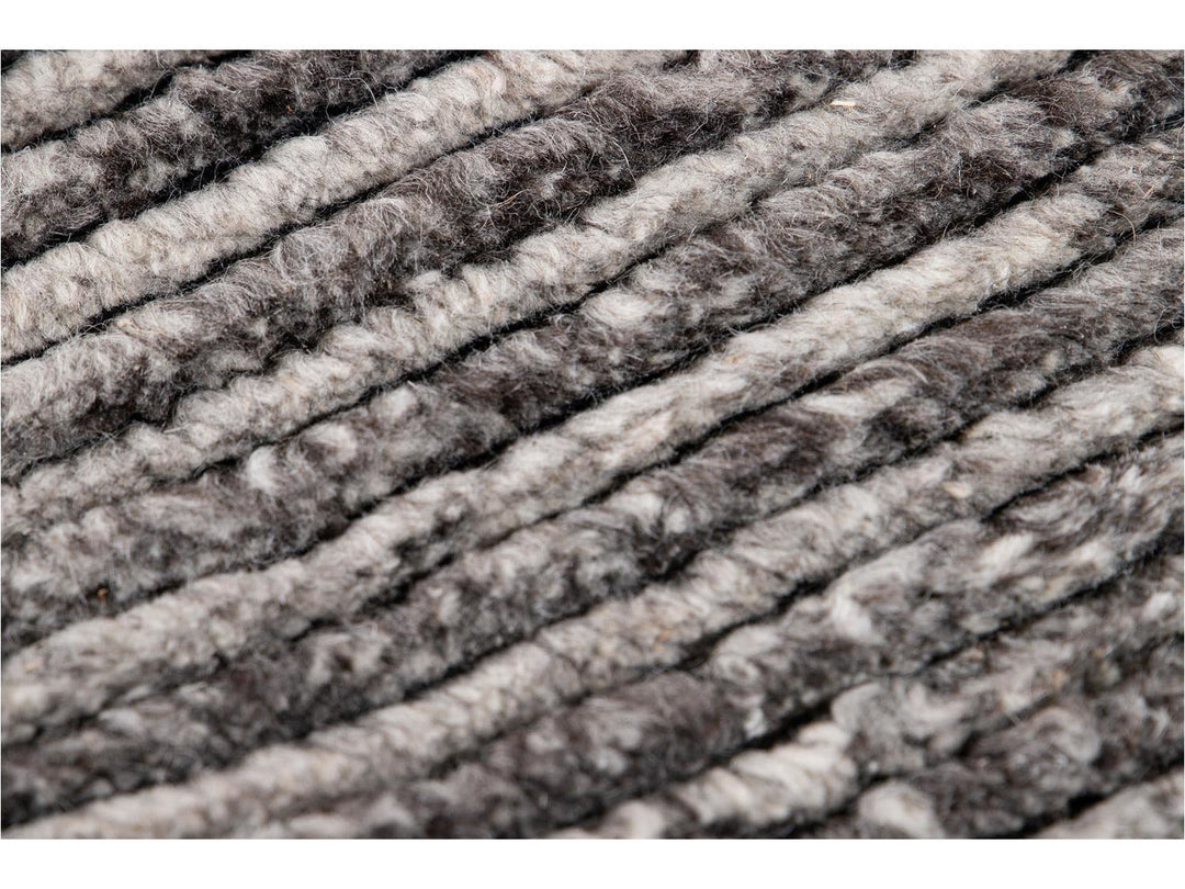 Contemporary Textured Ribbed Wool Rug 12 X 15