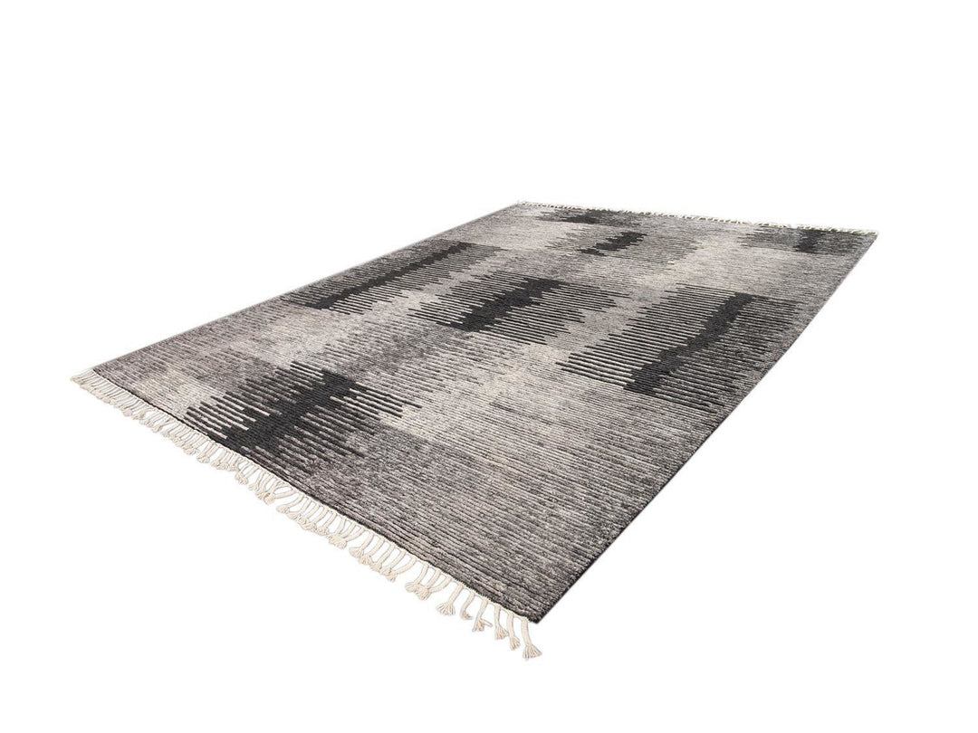 Contemporary Textured Ribbed Wool Rug 12 X 15