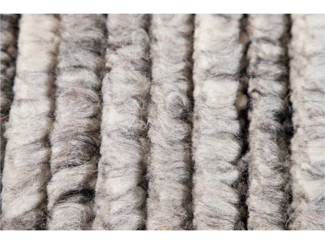Contemporary Textured Ribbed Wool Rug 12 X 15