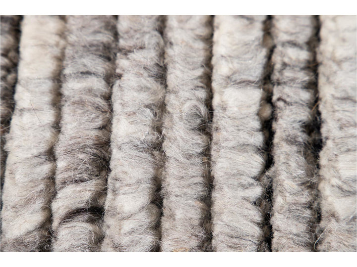 Contemporary Textured Ribbed Wool Rug 12 X 15