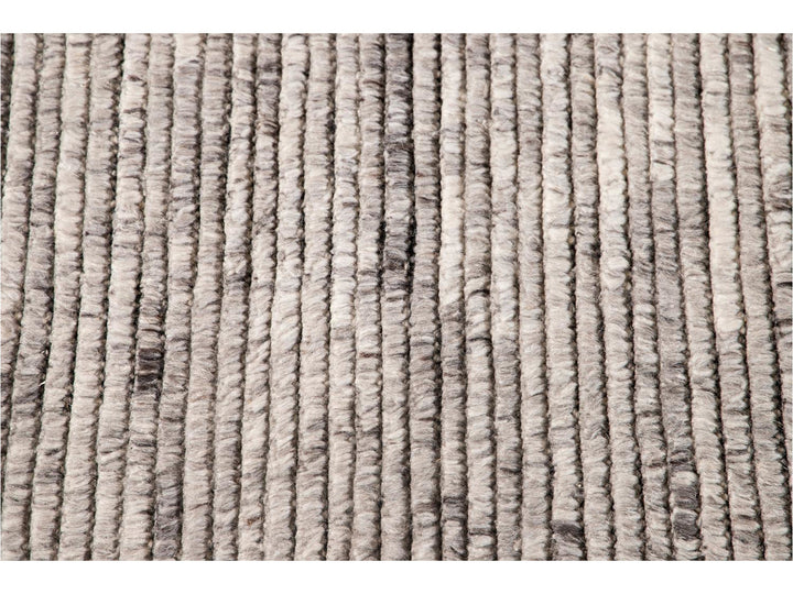 Contemporary Textured Ribbed Wool Rug 12 X 15