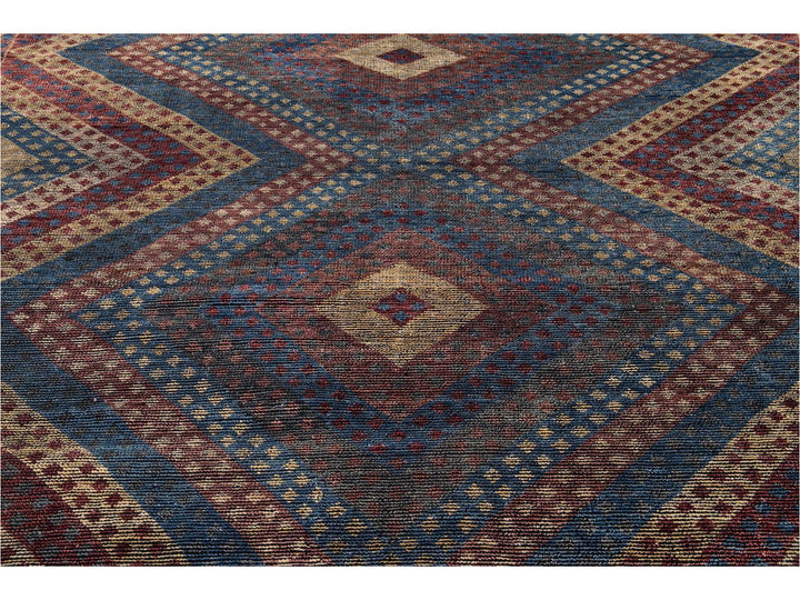 Modern Soumak Style Wool Rug 8 X10