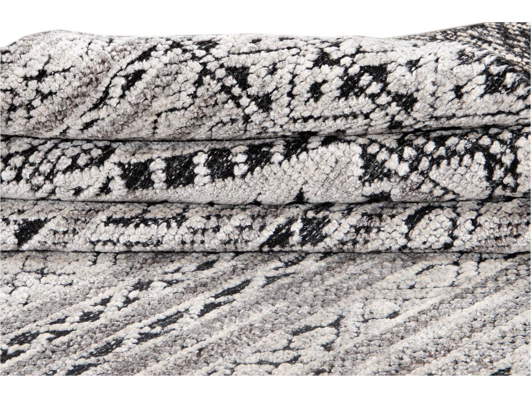 Modern Textured High Low Wool Rug 9 X 12