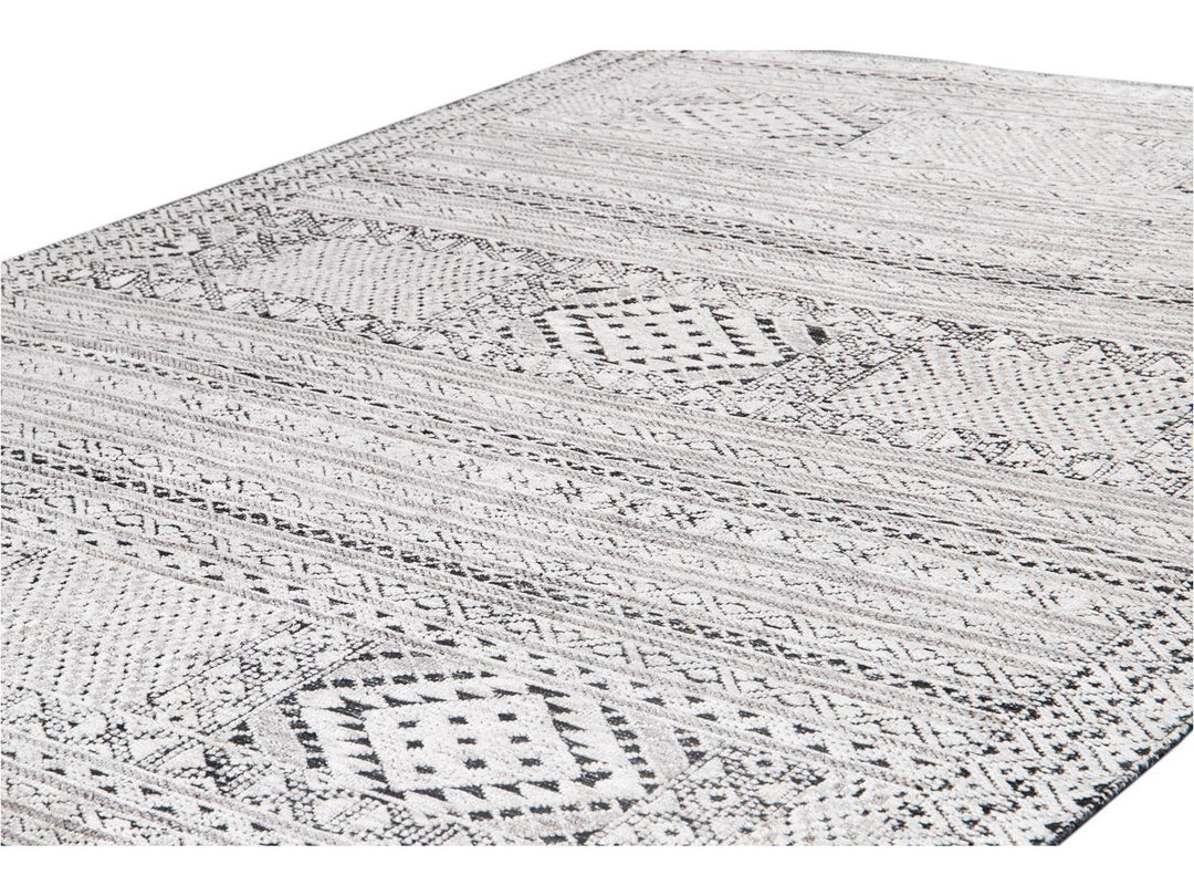 Modern Textured High Low Wool Rug 8 X 10