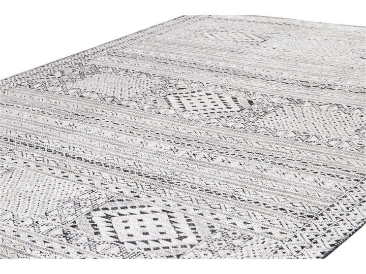 Modern Textured High Low Wool Rug 8 X 10