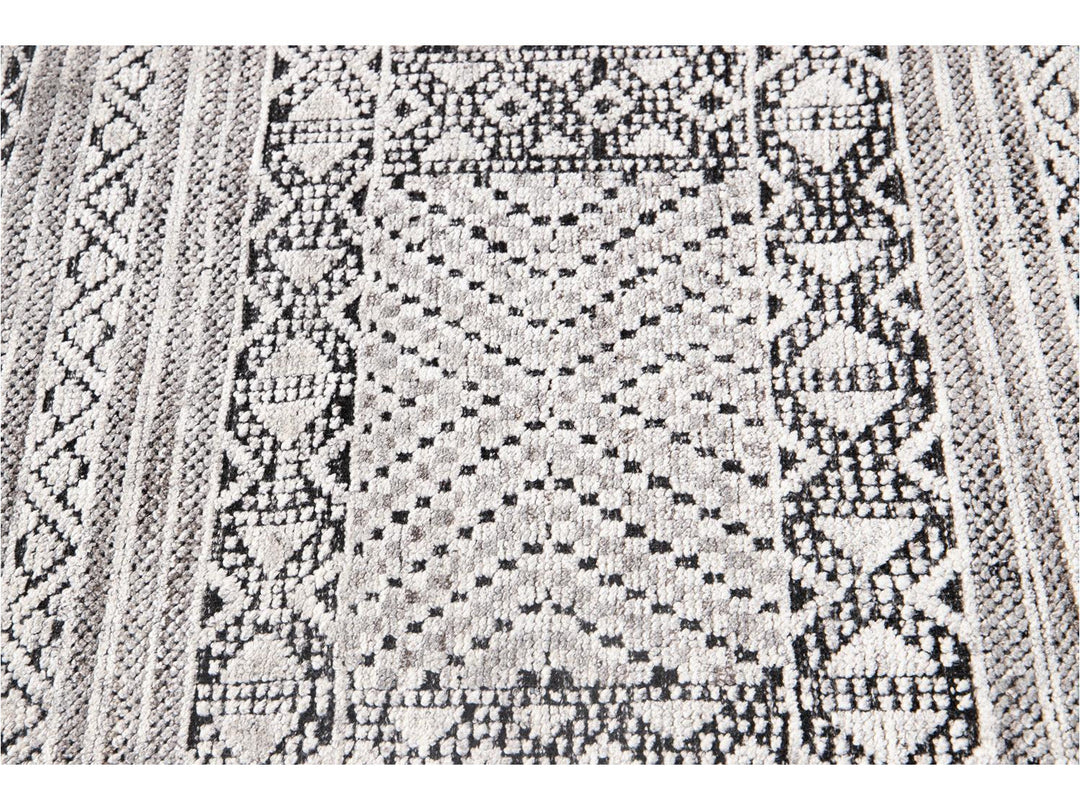 Modern Textured High Low Wool Rug 8 X 10