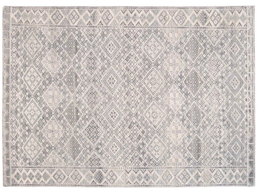 Modern Textured High Low Wool Rug 11 X14