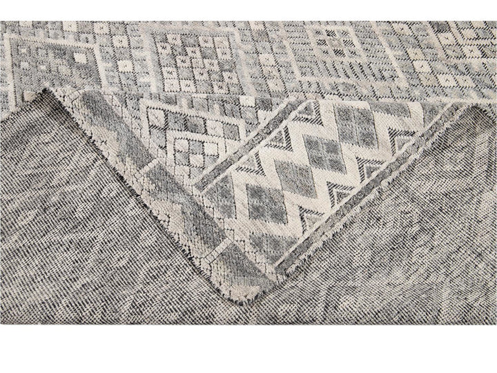 Modern Textured High Low Wool Rug 11 X14