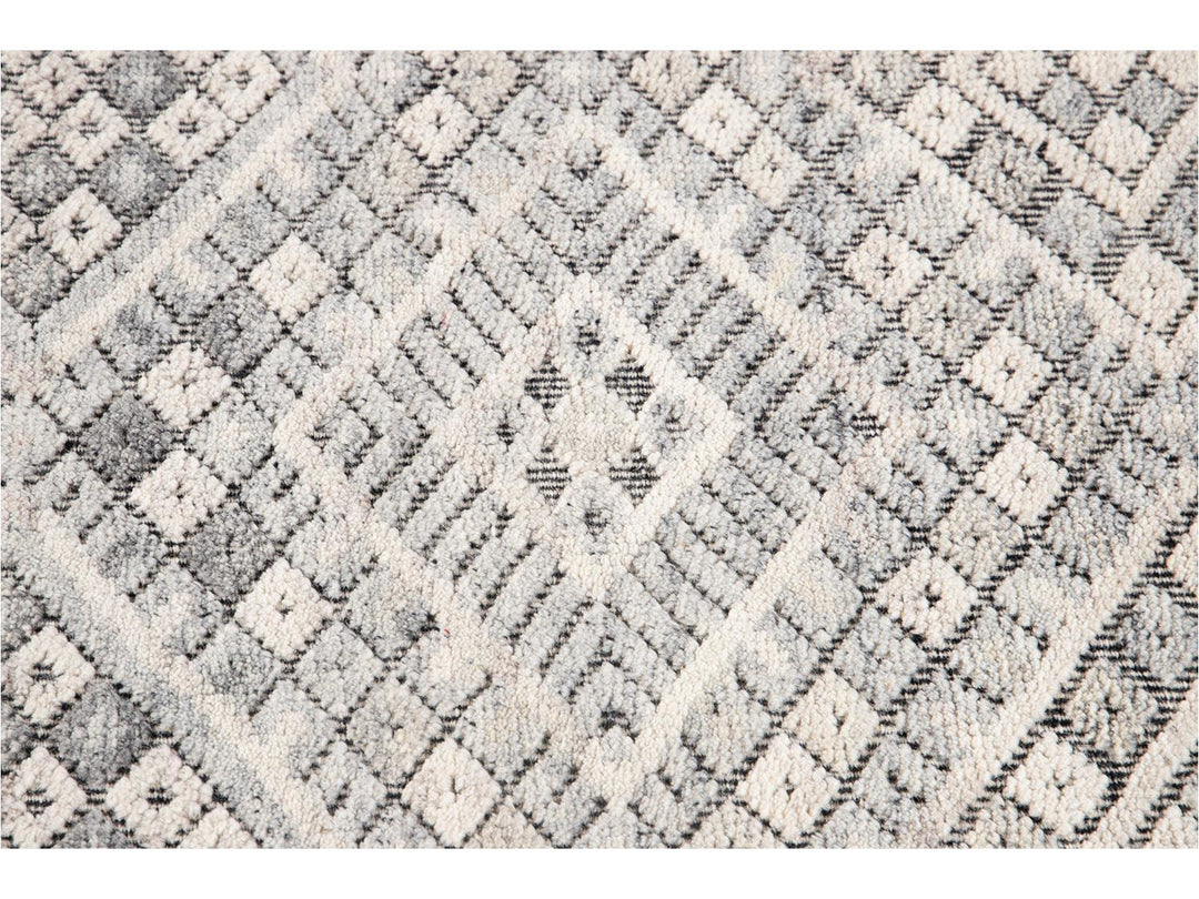 Modern Textured High Low Wool Rug 11 X14