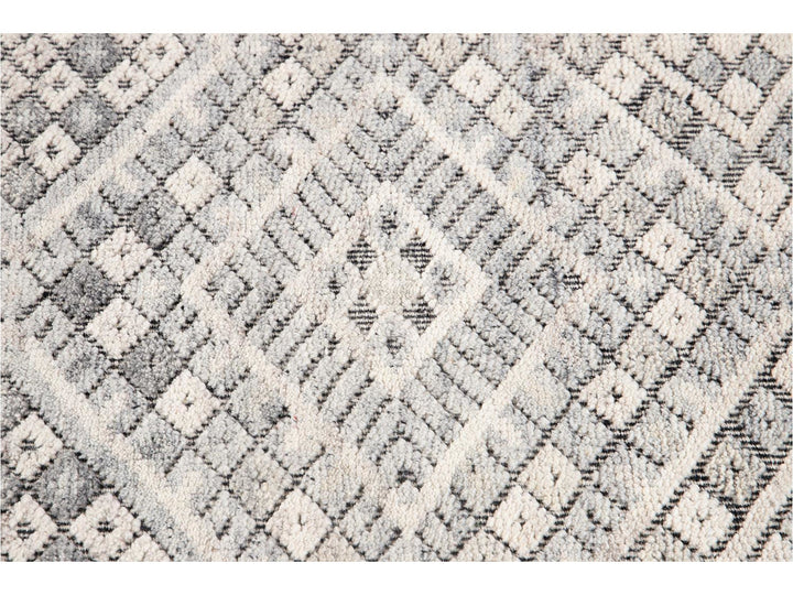 Modern Textured High Low Wool Rug 11 X14