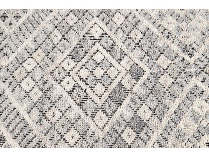 Modern Textured High Low Wool Rug 11 X14