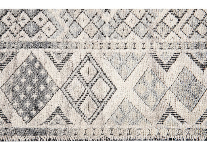 Modern Textured High Low Wool Rug 11 X14