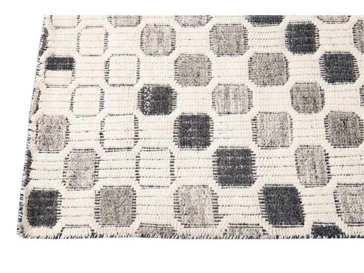 Contemporary Textured High Low Wool Rug 10 X 14