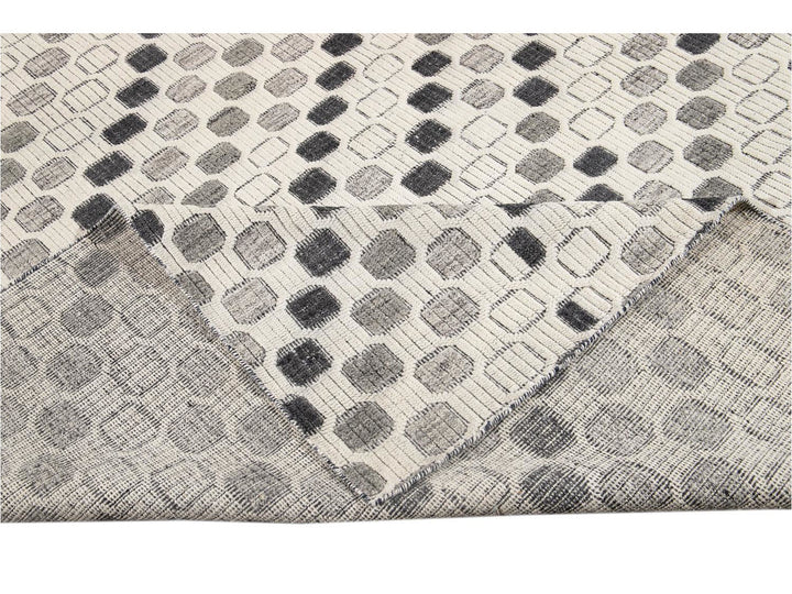 Contemporary Textured High Low Wool Rug 10 X 14