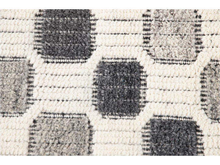 Contemporary Textured High Low Wool Rug 10 X 14