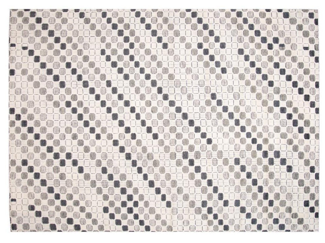 Contemporary Textured High Low Wool Rug 10 X 14